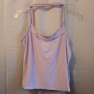 New Strappy Cross Back Straight neck Tank top Cami women M Lavender Soft stretch